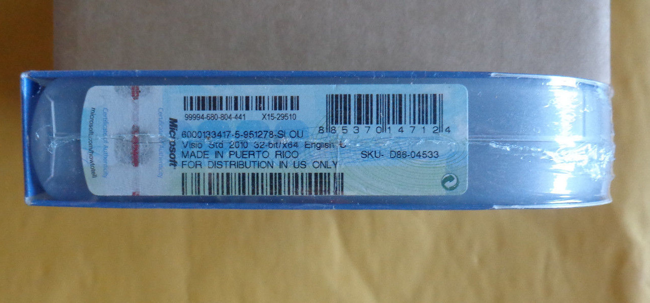 Microsoft Visio Standard 2010 885370147124 (sealed retail box) SKU-D88-04533
