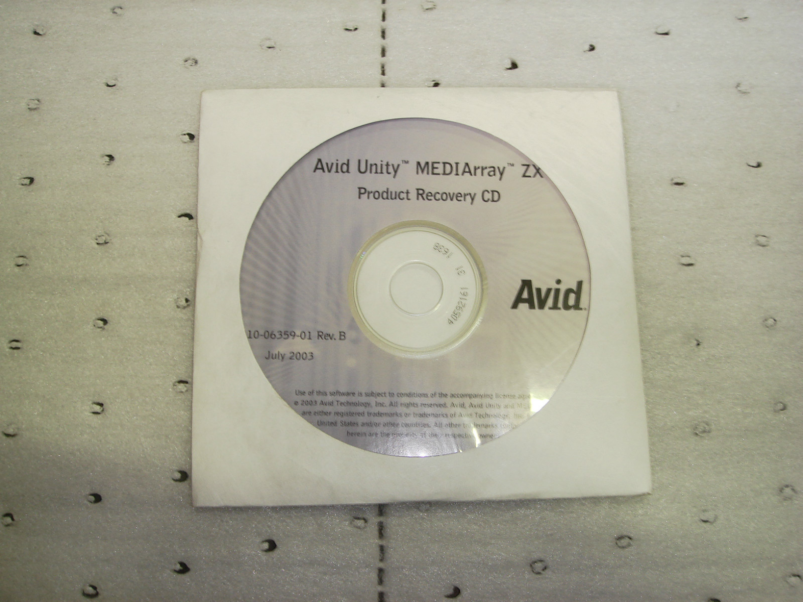 Avid Unity Mediarray ZX Recovery CD – 0010-06359-01