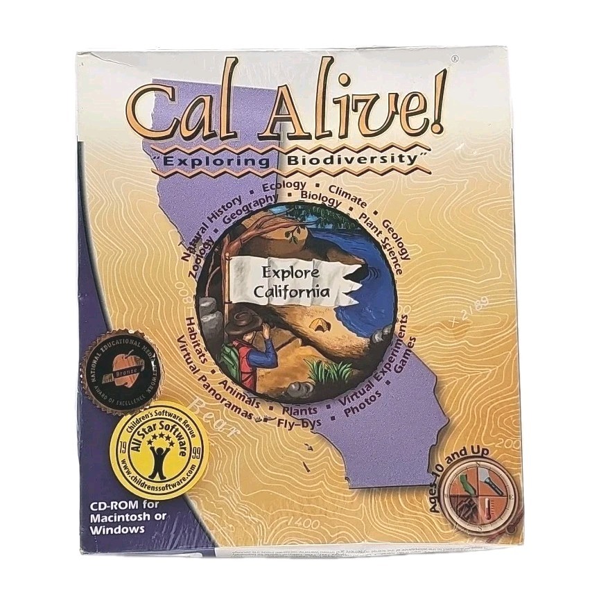 NEW SEALED Cal Alive! Exploring Biodiversity Big Box PC CD-ROM Windows Mac Rare