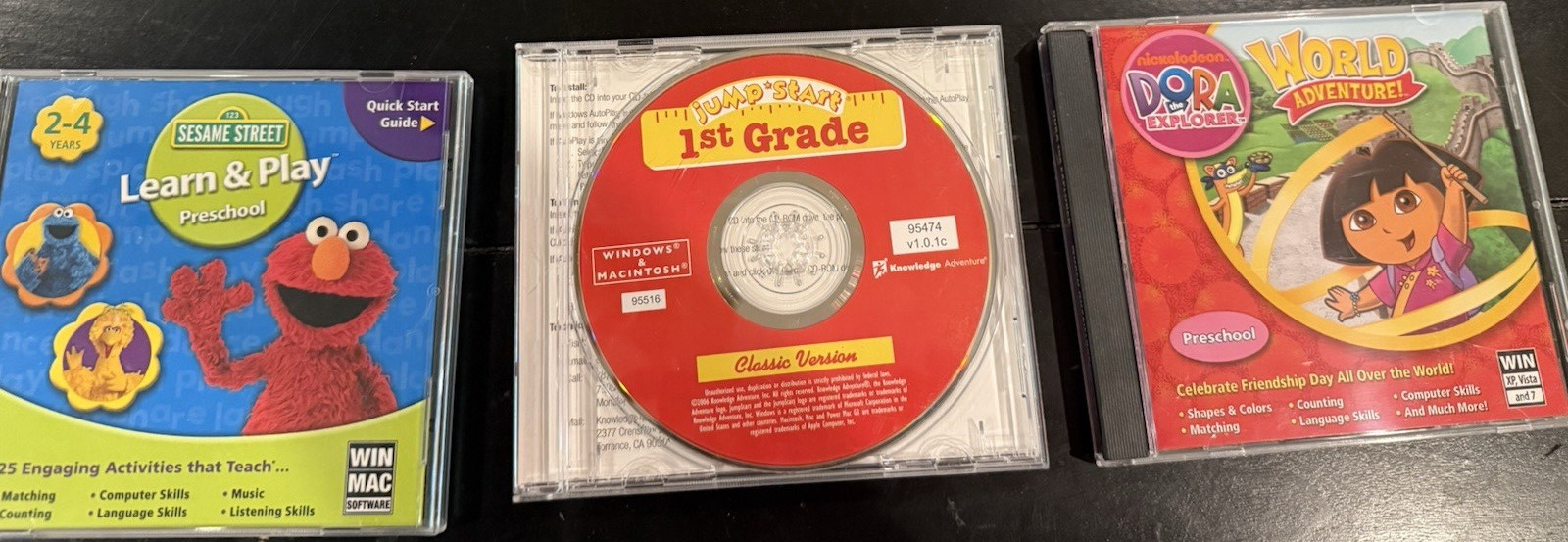 Nova Development Early Learning Software CDs Windows Mac Dora Sesame Street