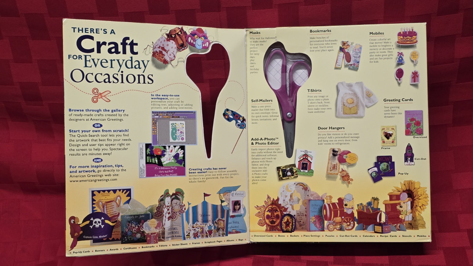 American Greetings Crafts! PC Software Personalize Print Template w/ Scissor NIB