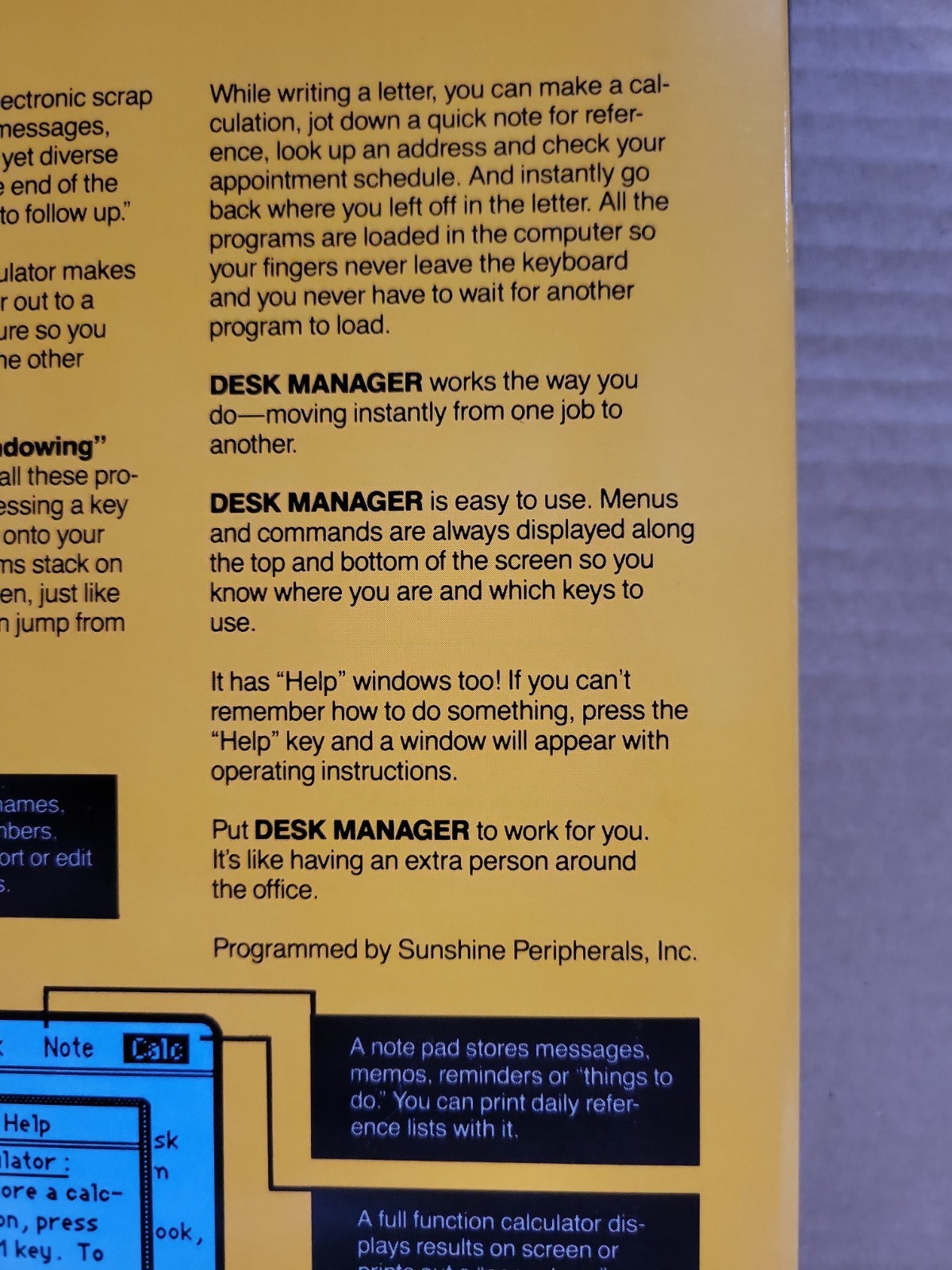 C64 Desk Manager Softsync, Inc. – Commodore 64/128 5.25 Disk – Complete