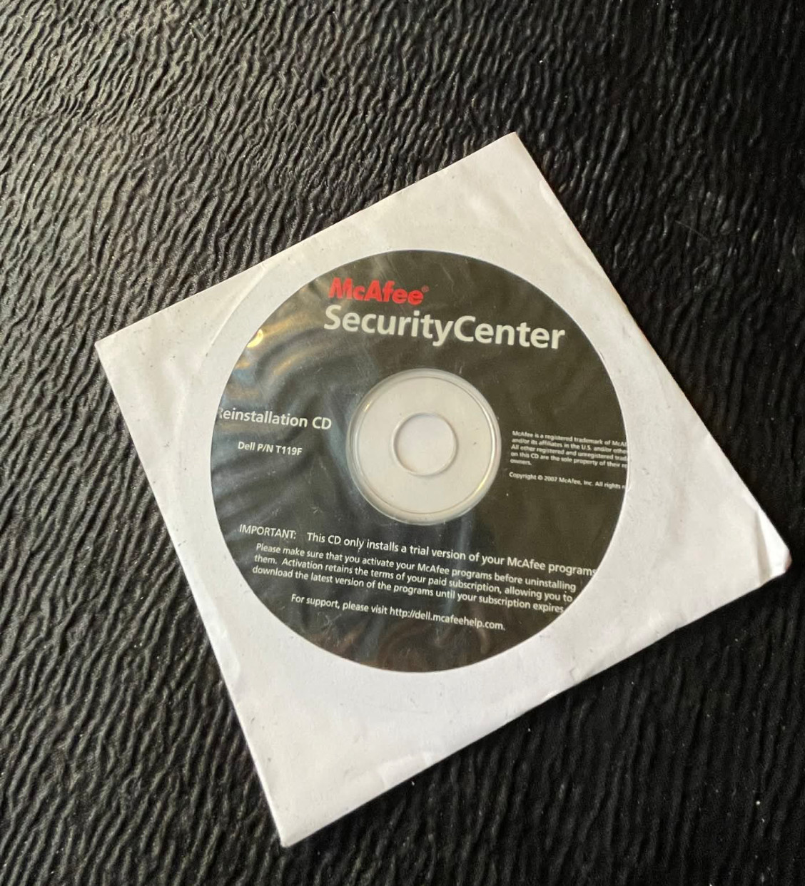 McAfee SecurityCenter Reinstallation Software CD Multi Language Pack P/N T119F