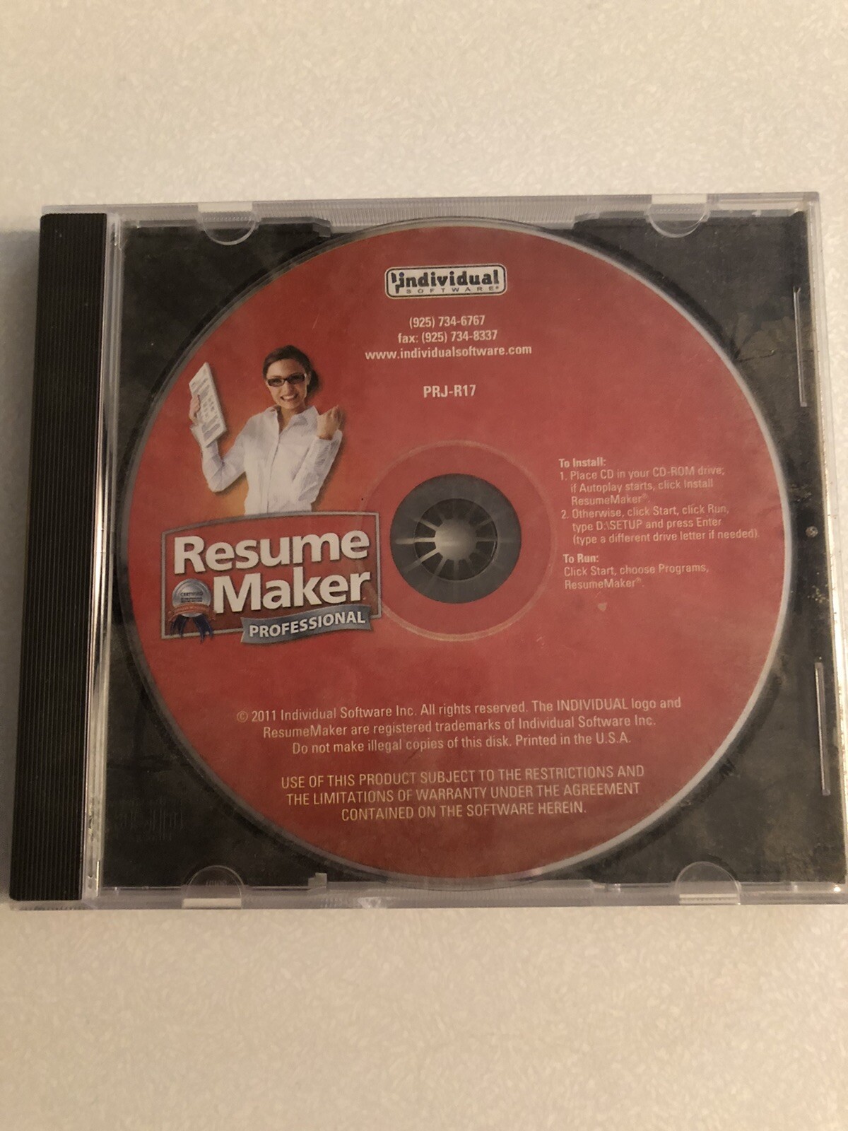Individual Software Resume Maker Professional 2011 PRJ-R17 CD PCWindows Software