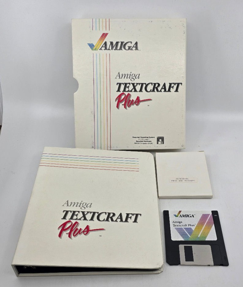 Vintage Amiga Textcraft Plus Word Processor Software CIB Complete Commodore 512K
