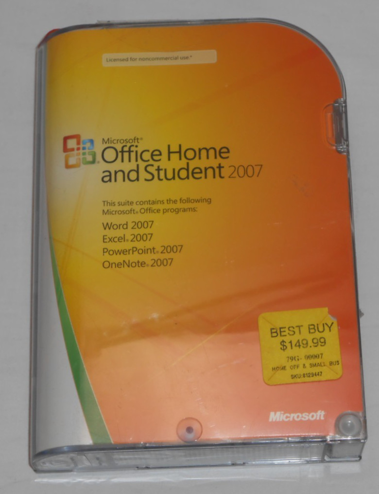 Microsoft Office Home and Student 2007 Suite CD Word Excel PowerPoint OneNote