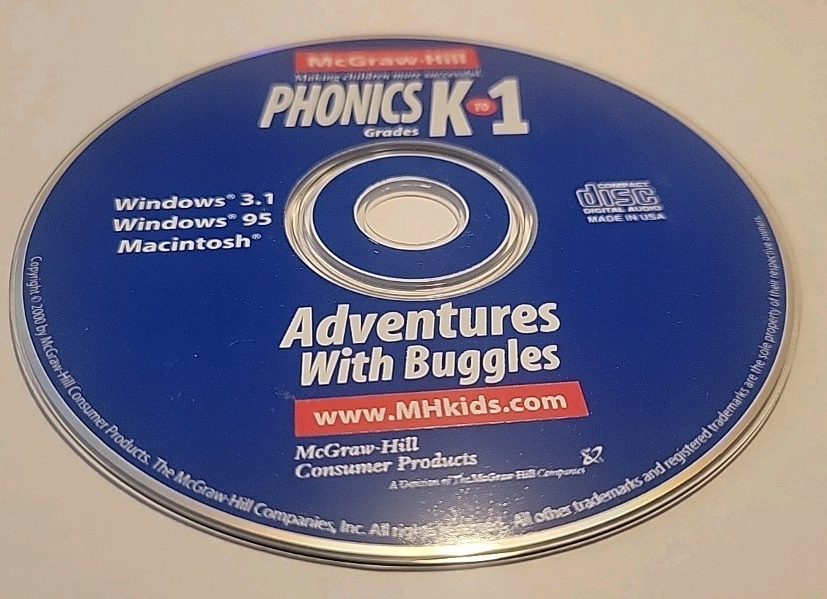 Phonics Grades K to 1 – Window 3.1 – 95 Mac Adventure with Buggles McGraw-Hill