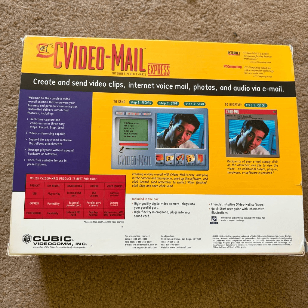 Vintage Cubic Corporation CVideo-Mail Internet Video Email