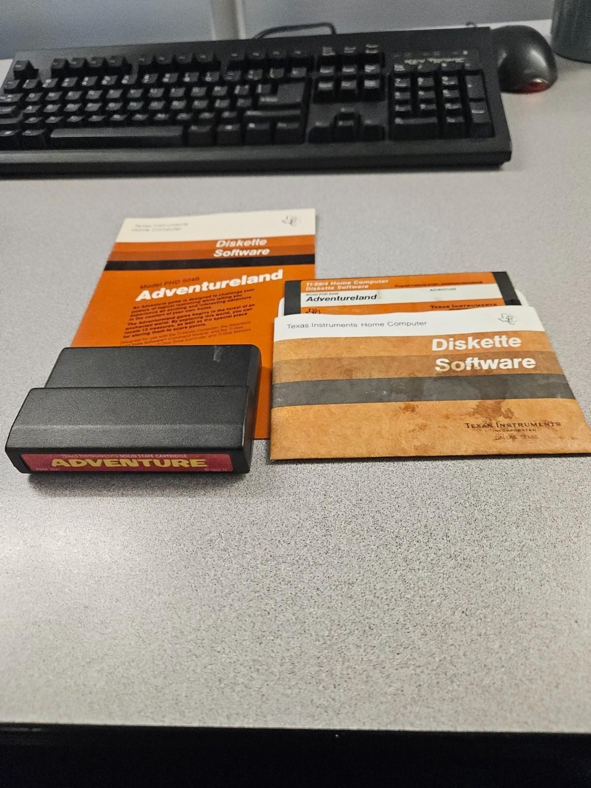 Adventureland (Cartridge, Disk and Manual) by Texas Instruments for TI-99/4