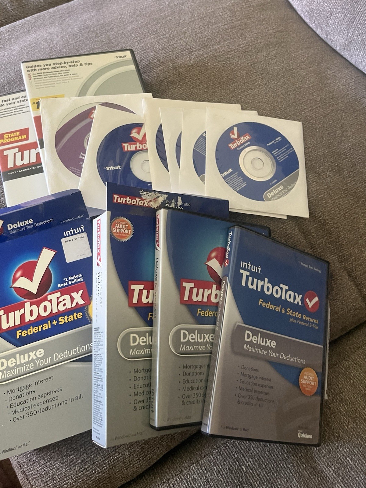 Intuit TurboTax Lot 10 Tax Preparation Windows Used 02-13 California St Federal