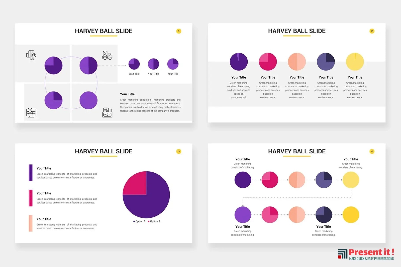 Harvey Ball Charts Infographic Templates