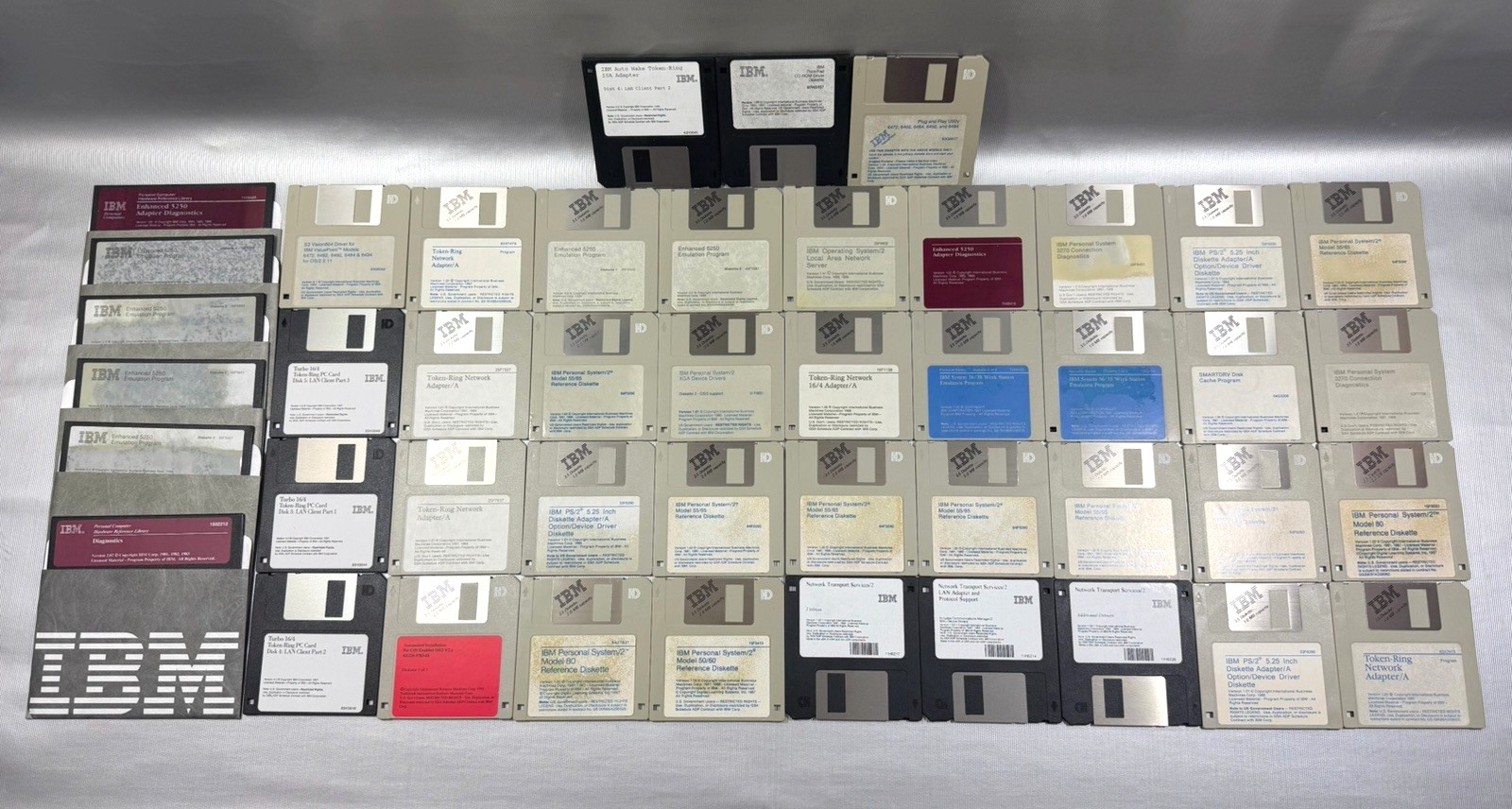 Vtg IBM Computer Floppy Disk Diskette Lot of 45 Software Drivers Programs Guide