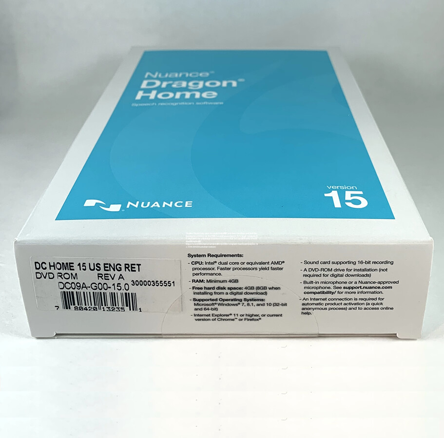Nuance Dragon Home 15 – New Retail Box, DC09A-G00-15.0