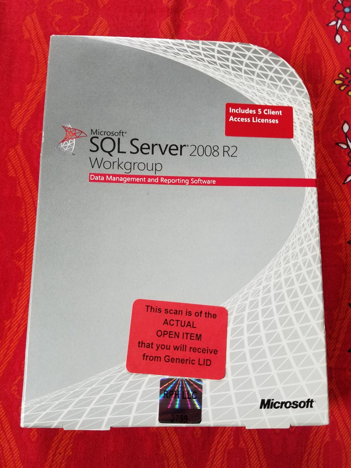 Open Box – A5K-02817 Microsoft SQL Server 2008 R2 Workgroup 5 CAL