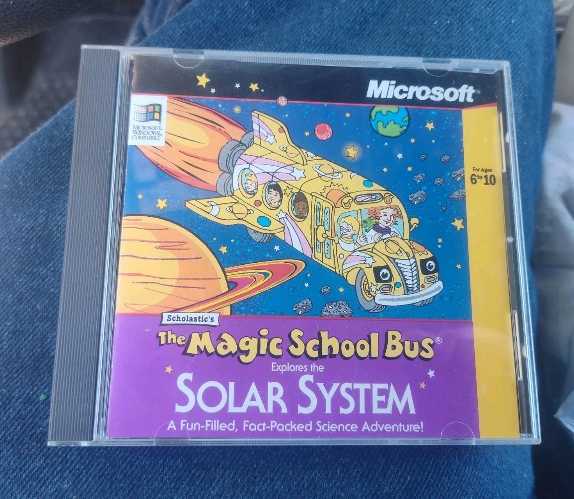 Magic School Bus Explore The Solar System PC CD-ROM 1994 Retro Gaming Free Ship