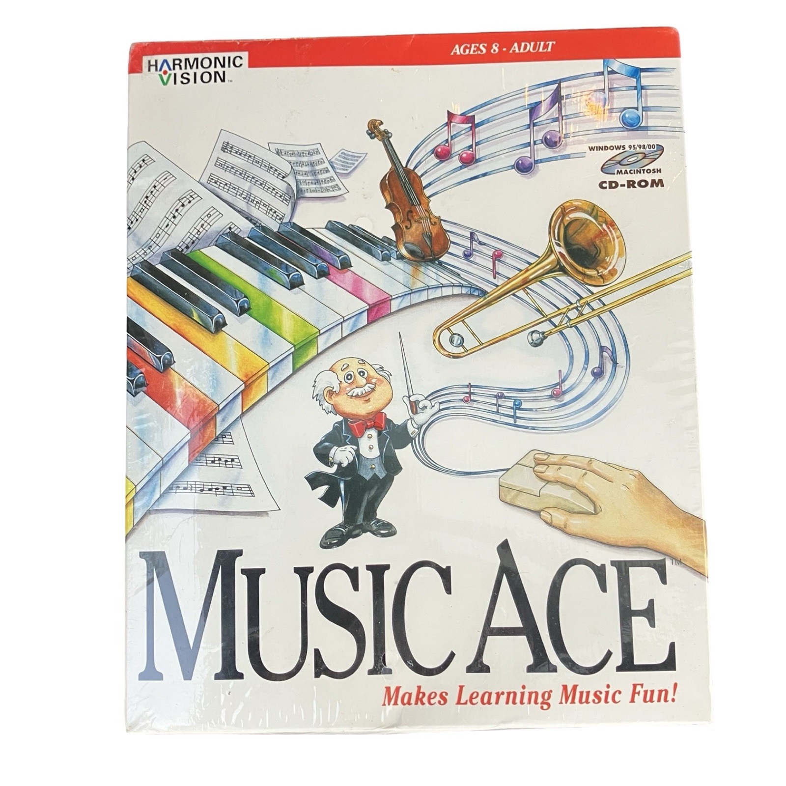 Music Ace Software Windows 95 98 2000 & Macintosh CD Harmonic Vision New Sealed