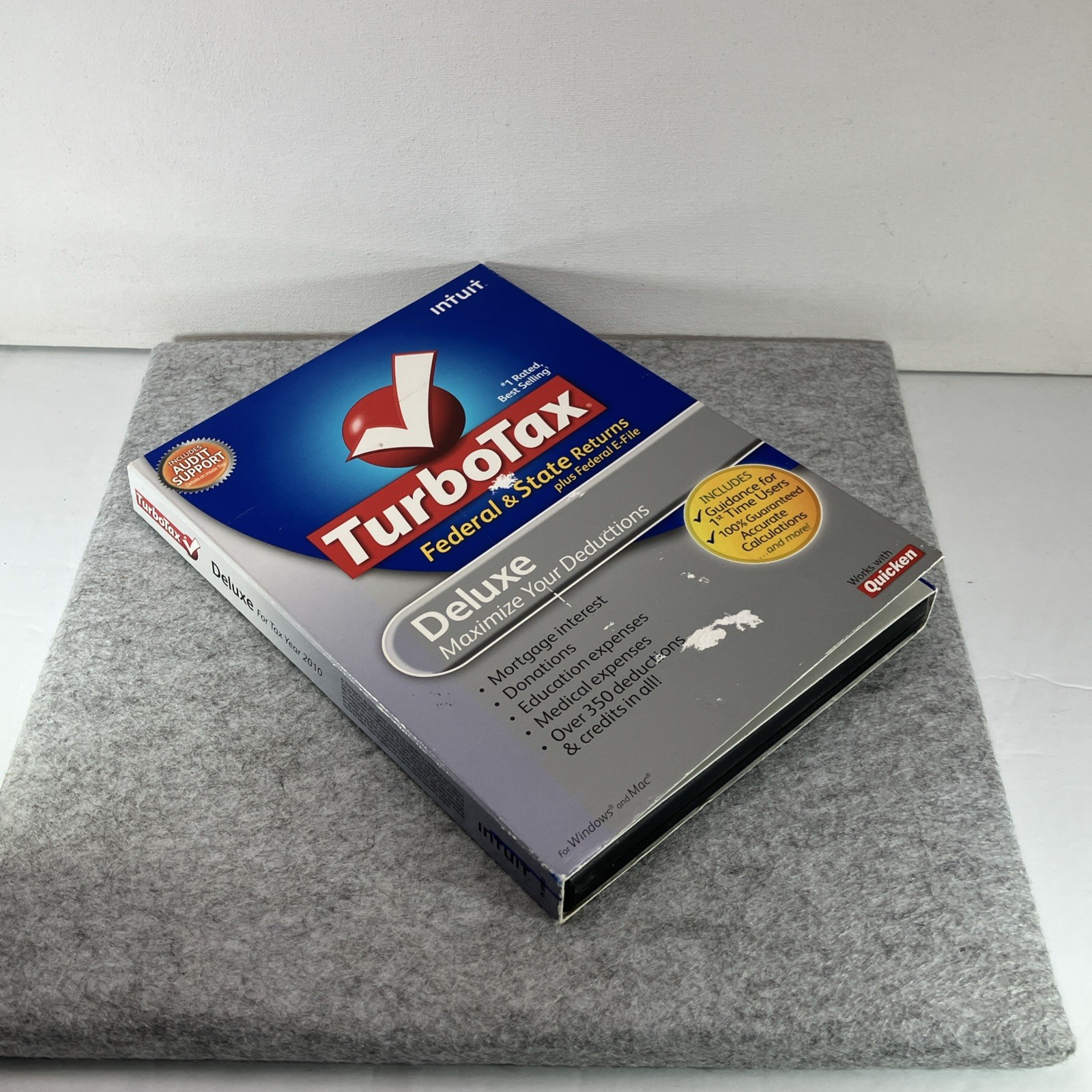 Turbotax 2009 Deluxe Federal & State Returns Fed E-File Win/Mac Mint Condition