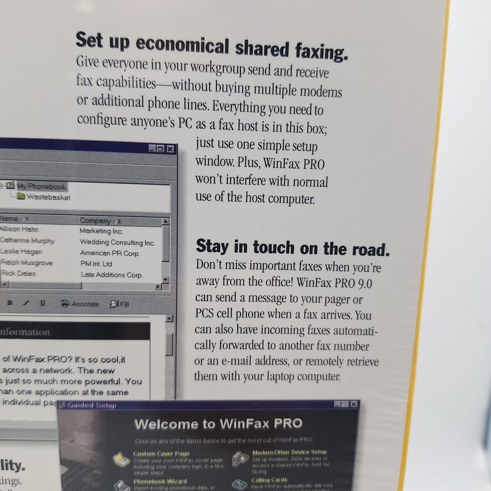 Symantec WinFax Pro Version 9.0 BRAND NEW FACTORY SEALED vintage Windows PC