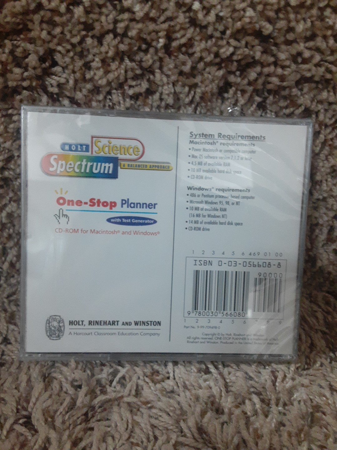 Holt Science Spectrum One-Stop Planner with Test Generator CD Brand New