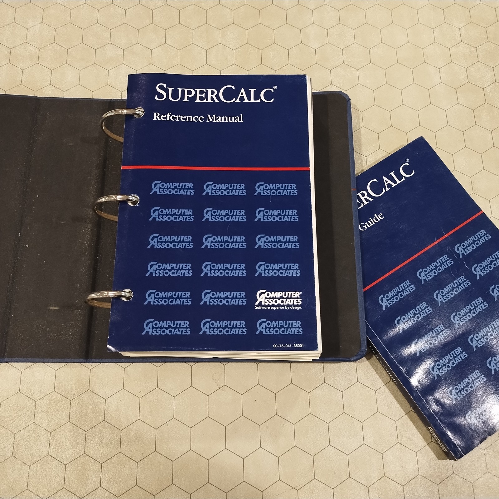 SuperCalc Version 5.0, Computer Associates, 1988, box, guides and 3.5″ disks