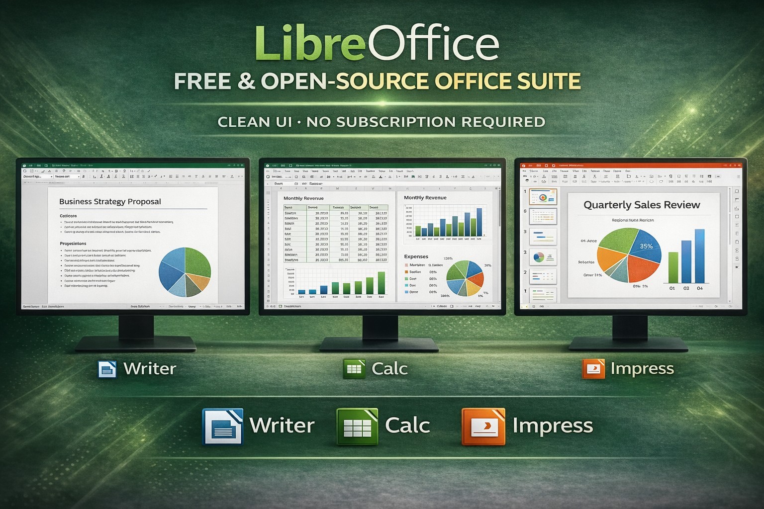 LibreOffice USB No Subscription Office Suite Word Excel PowerPoint Alt | Easy