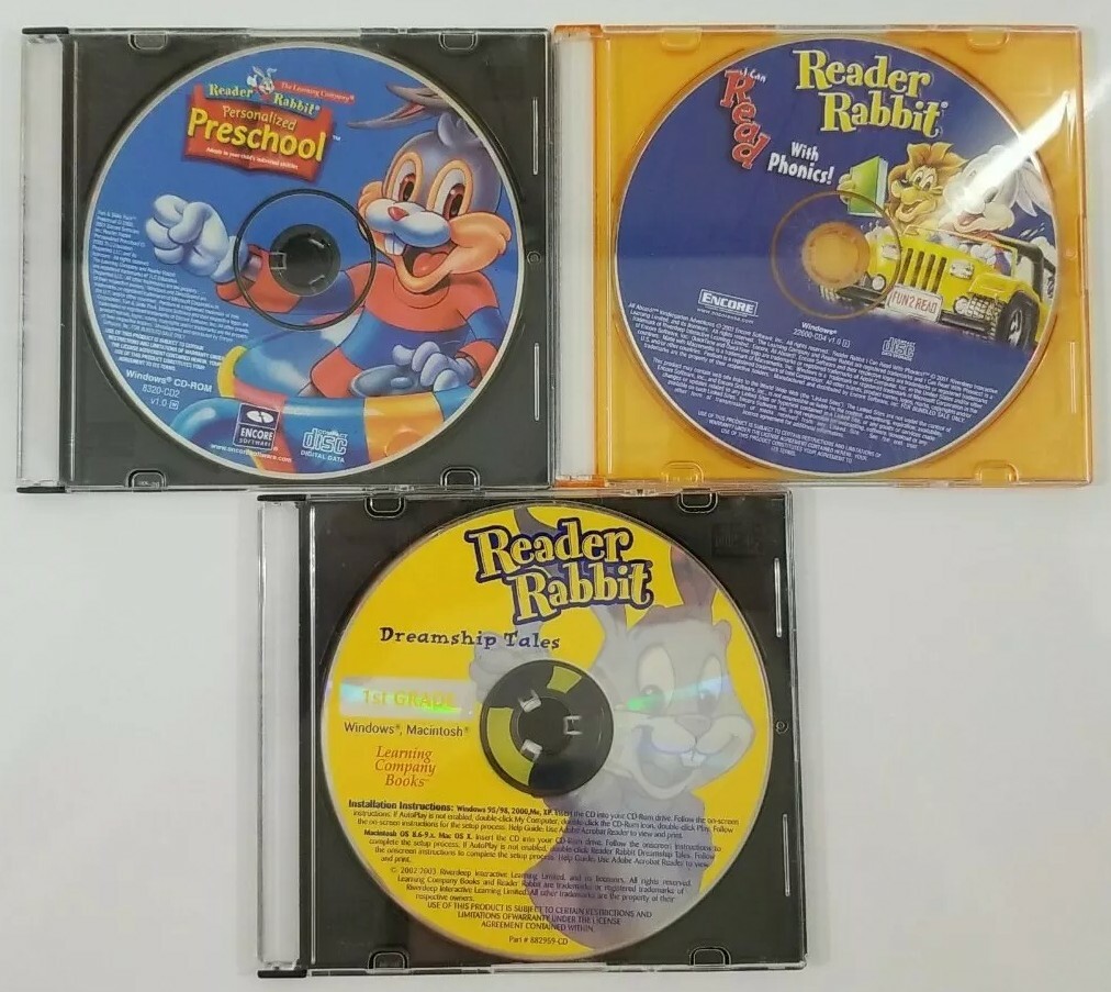 Reader Rabbit CD ROM Lot of 3 DISC ONLY Titles – SEE DESCRIPTION FOR TITLES