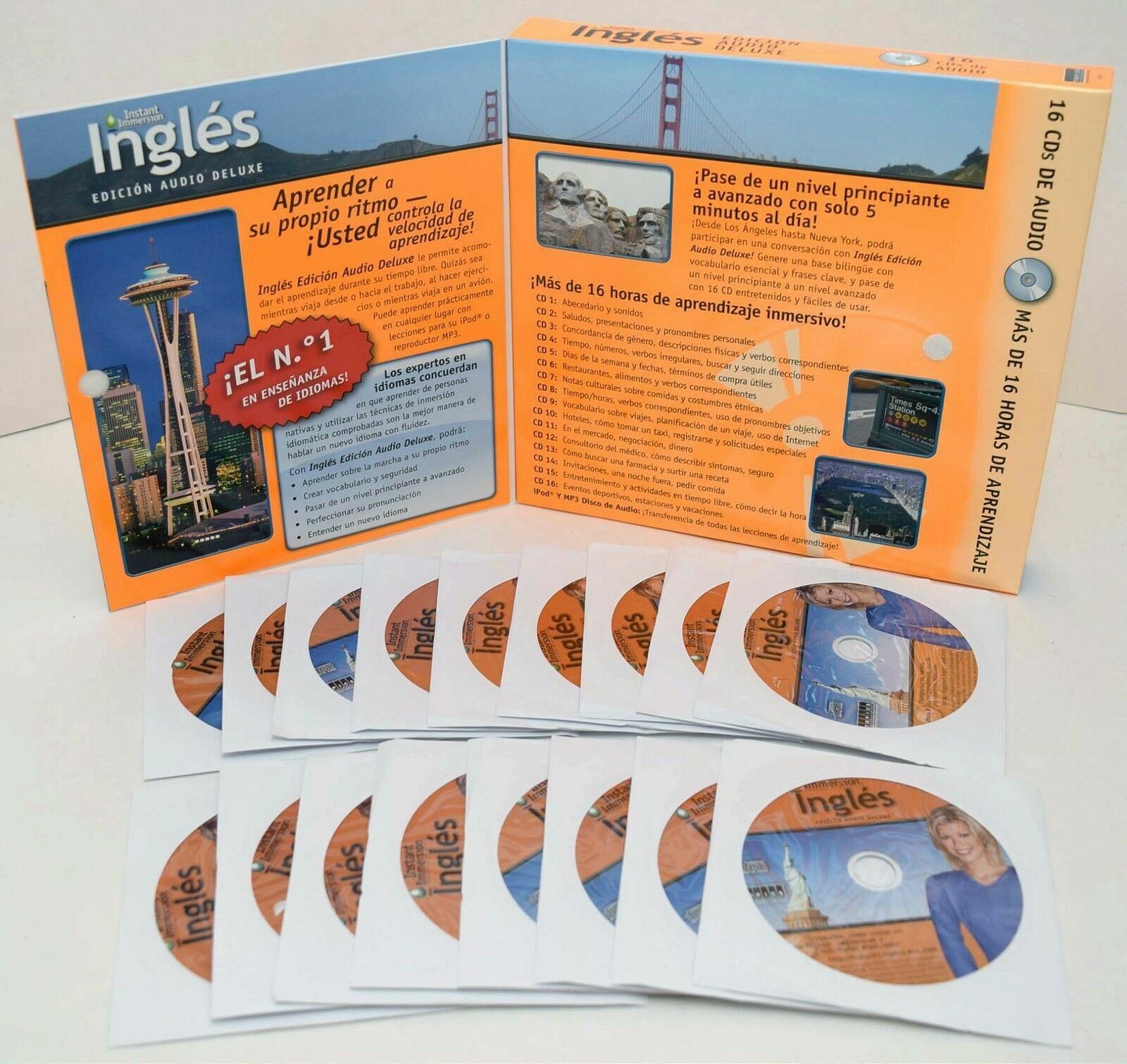 NEW Instant Immersion English Deluxe Edition Audio 16-CD-Rom Ingles Edition v2.0