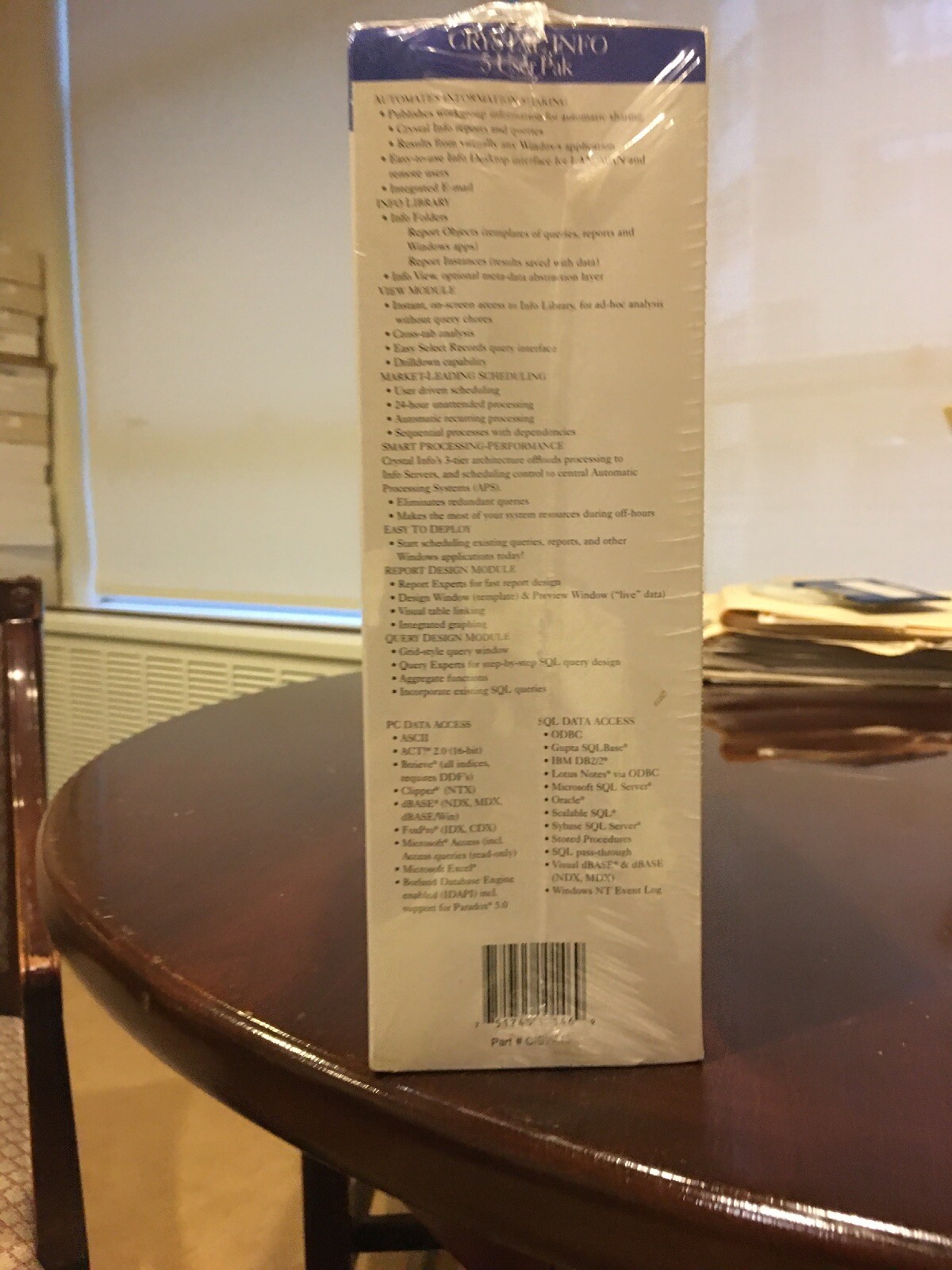 NEW 5 Users Crystal Info Version 4.5. Shrink Wrapped. NFR.