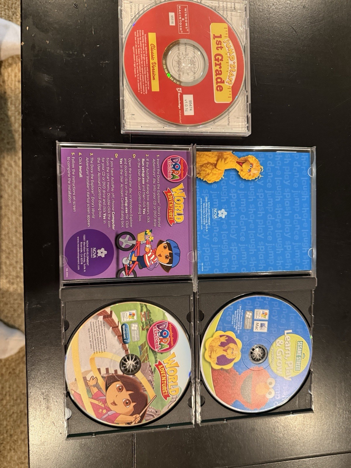 Nova Development Early Learning Software CDs Windows Mac Dora Sesame Street