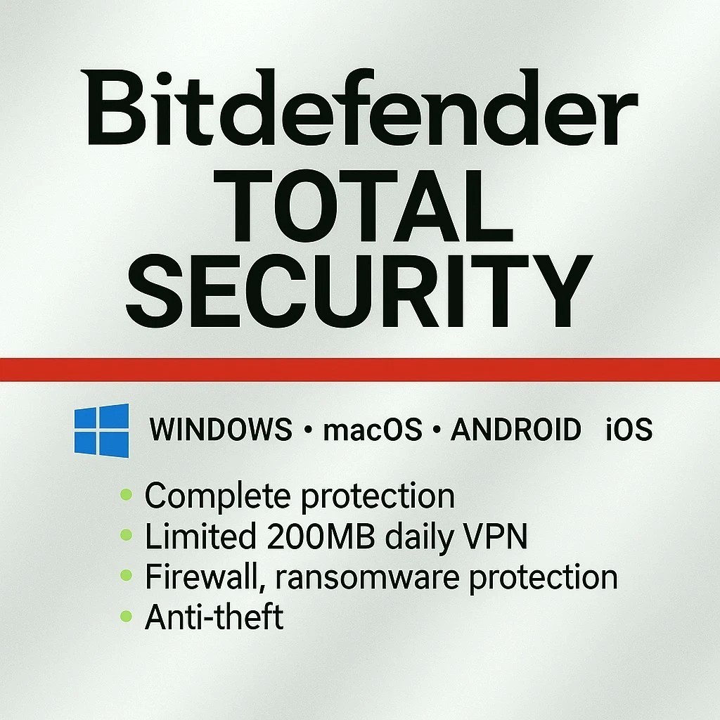 Bitdefender Total Security 2026 3 Years 10 Devices