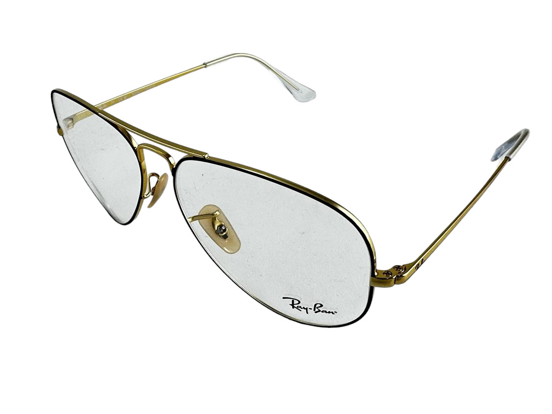 Ray Ban NEW Aviator Matte Black Fashion Frames Gold 58-14-140 Eyeglasses RX6489