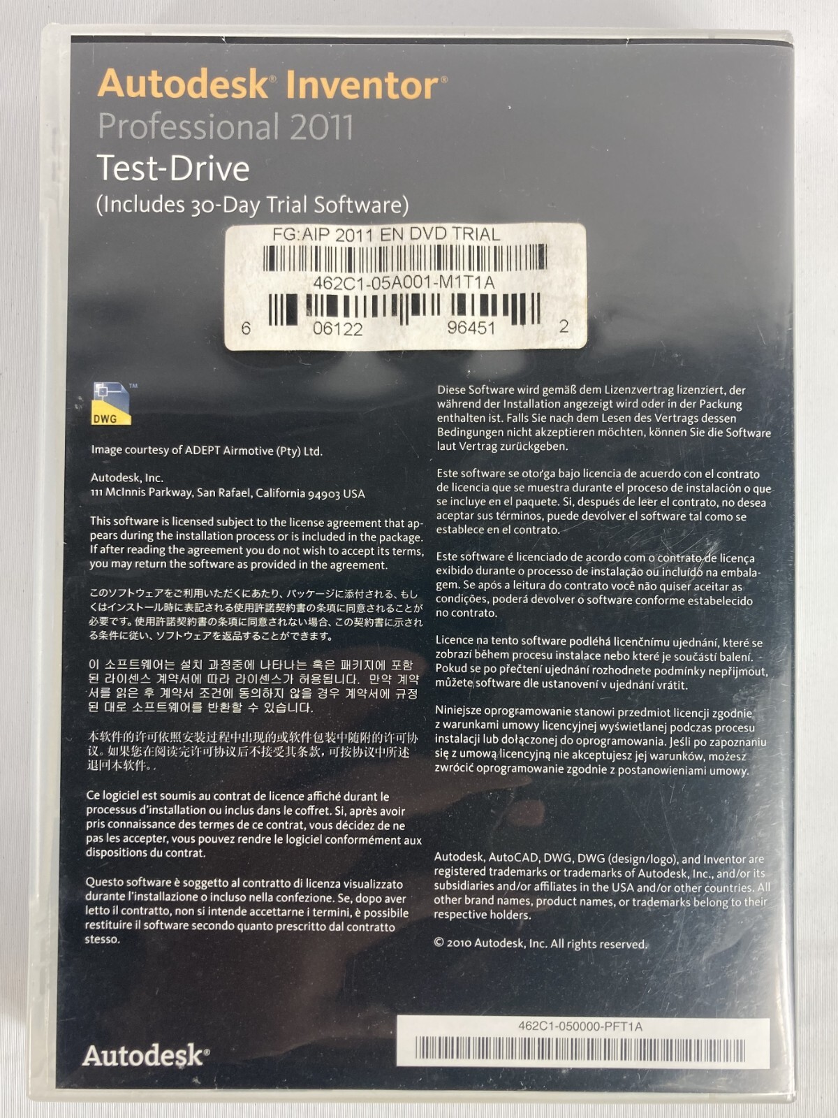 Autodesk Inventor Professional 2011 Test-Drive 30 Day Trail Discs Only