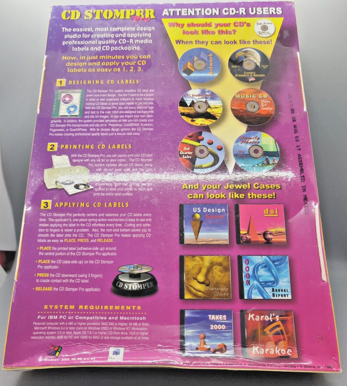 PRO CD-R LABELING SYSTEM – CD STOMPER KIT – Brand NEW Sealed
