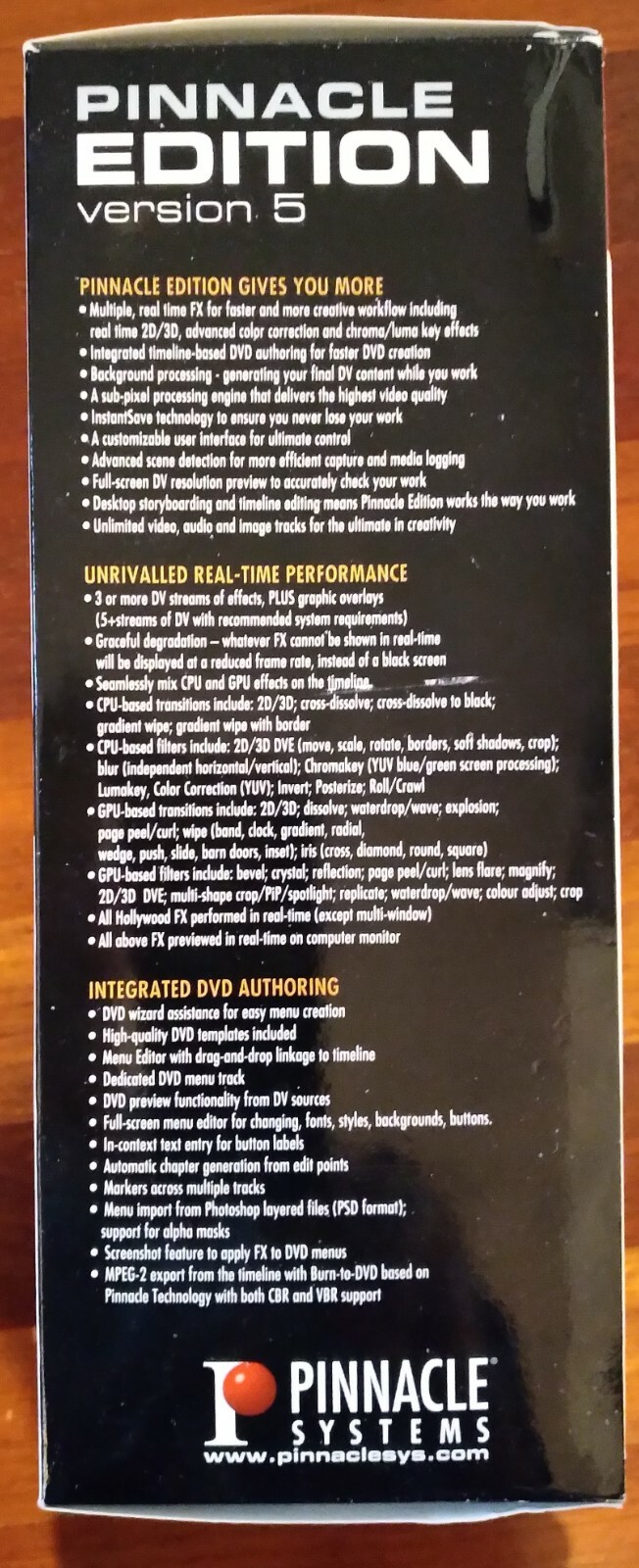 Pinnacle Edition Version 5, Pro Video Editing/DVD Authoring SW w/ Firewire Card