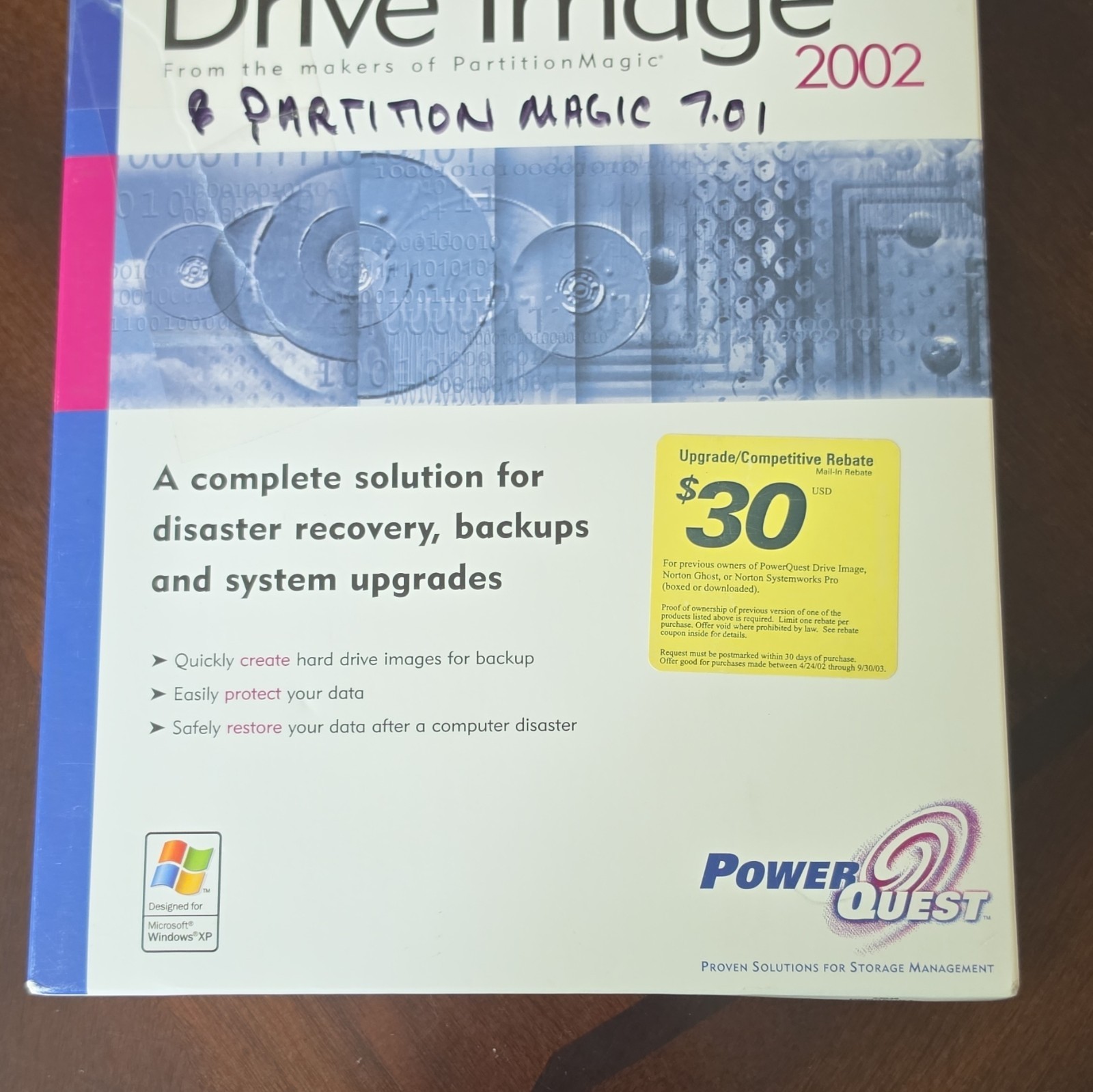 PowerQuest Drive Image 2002 Backup & Recovery Software CD Windows, English