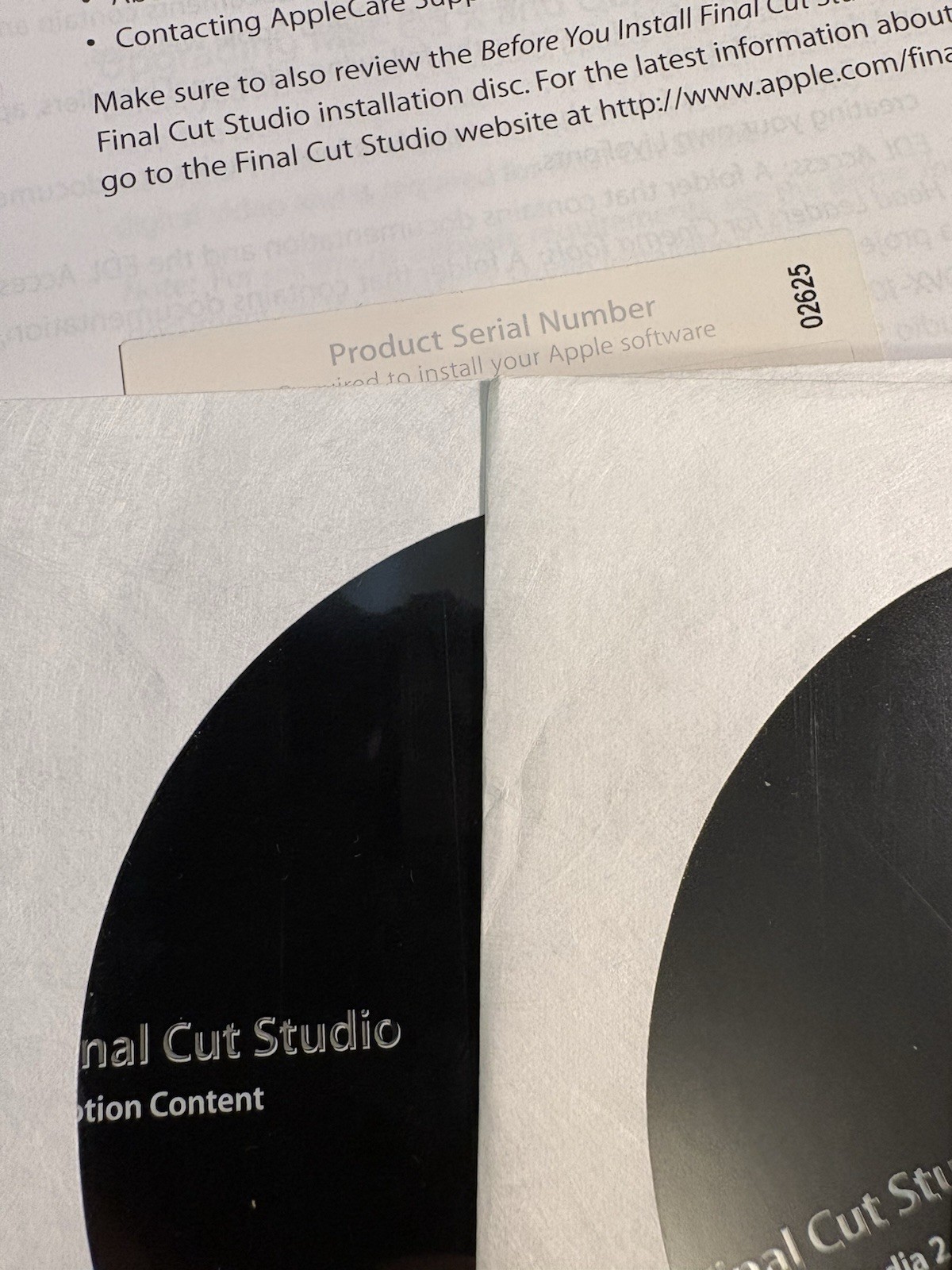 Apple Final Cut Studio 2 Academic Mac OS X Video Editing Software Serial Number