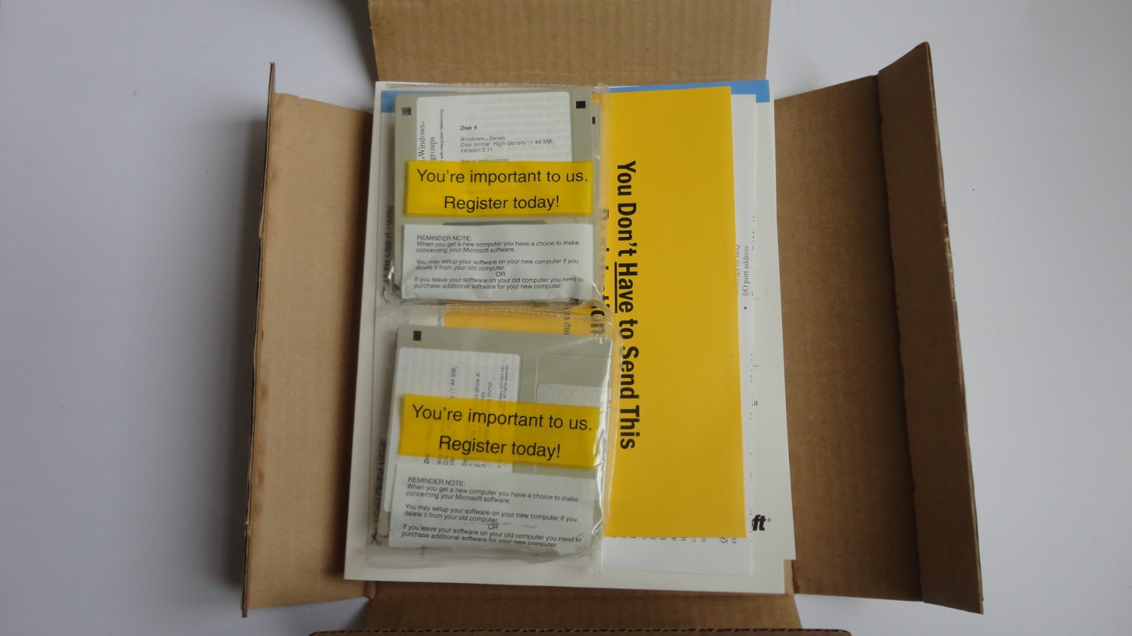Microsoft Windows for Workgroups Windows 3.11 Original Box 3.5 Floppy Pre owned