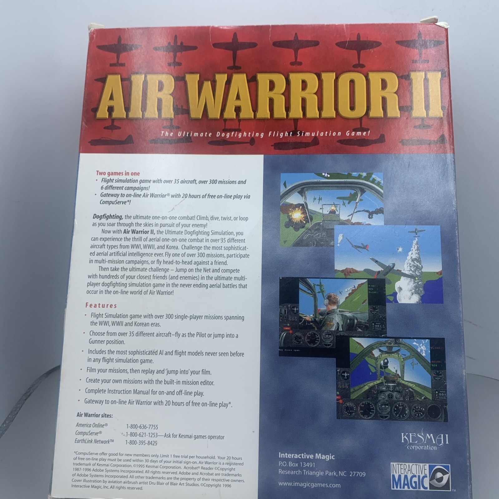 Air Warrior 2 Big Box PC Game Flight Simulator Air Combat CD-ROM Kesmai
