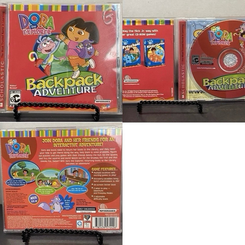 4 Game Lot PC CD-ROM Windows 95+ Children’s Educational Classes Jump Start Dora