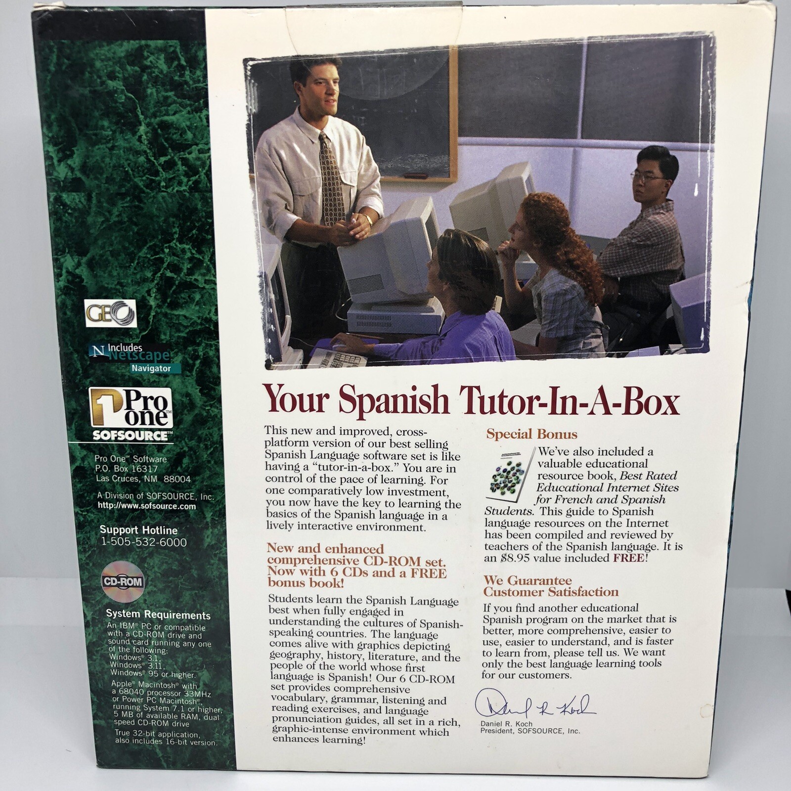 Pro One Sofsource Spanish 6 CDs Tutor In A Box Brand New Sealed