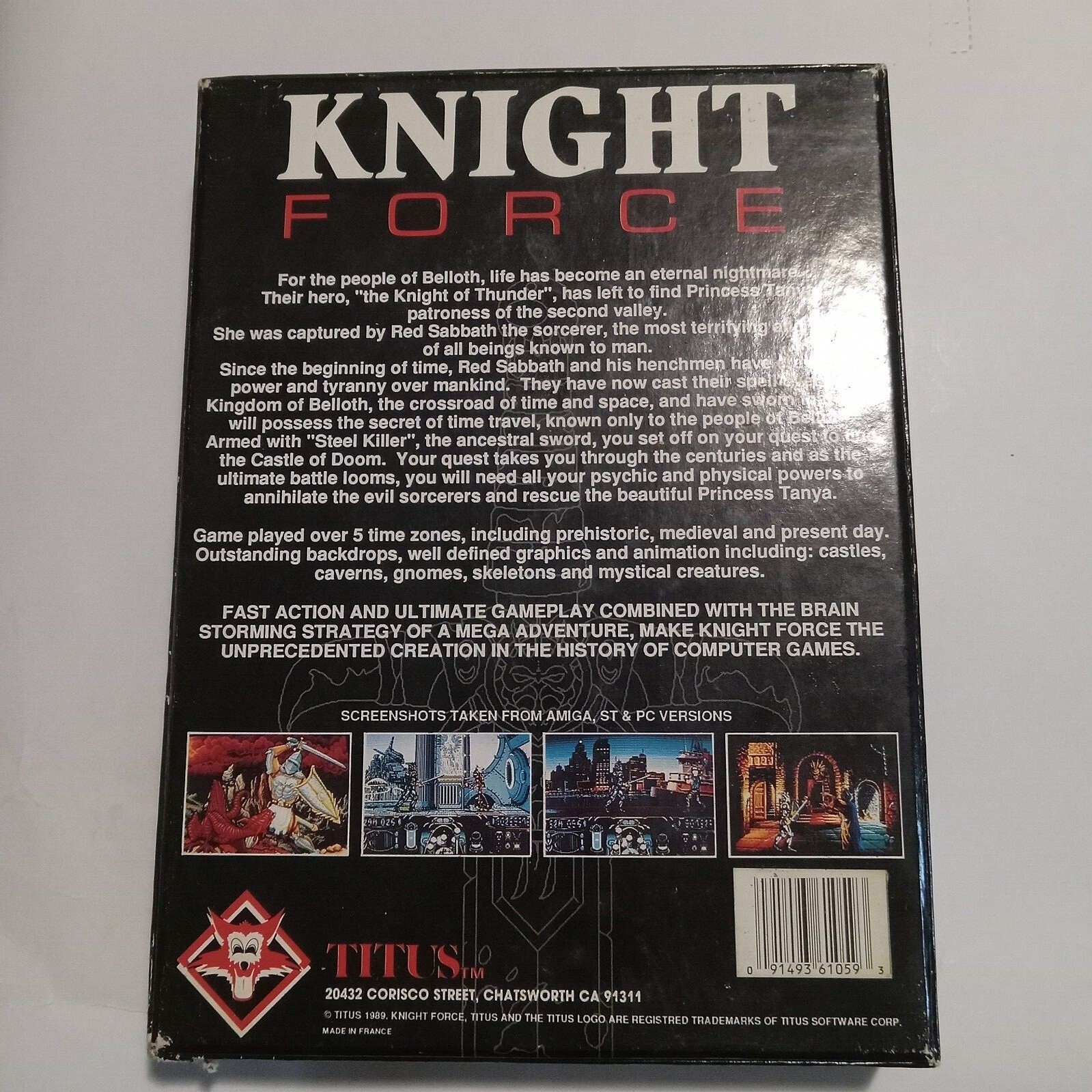 1989 Knight Force Commodore Amiga 512K Disk – Titus RPG Magic