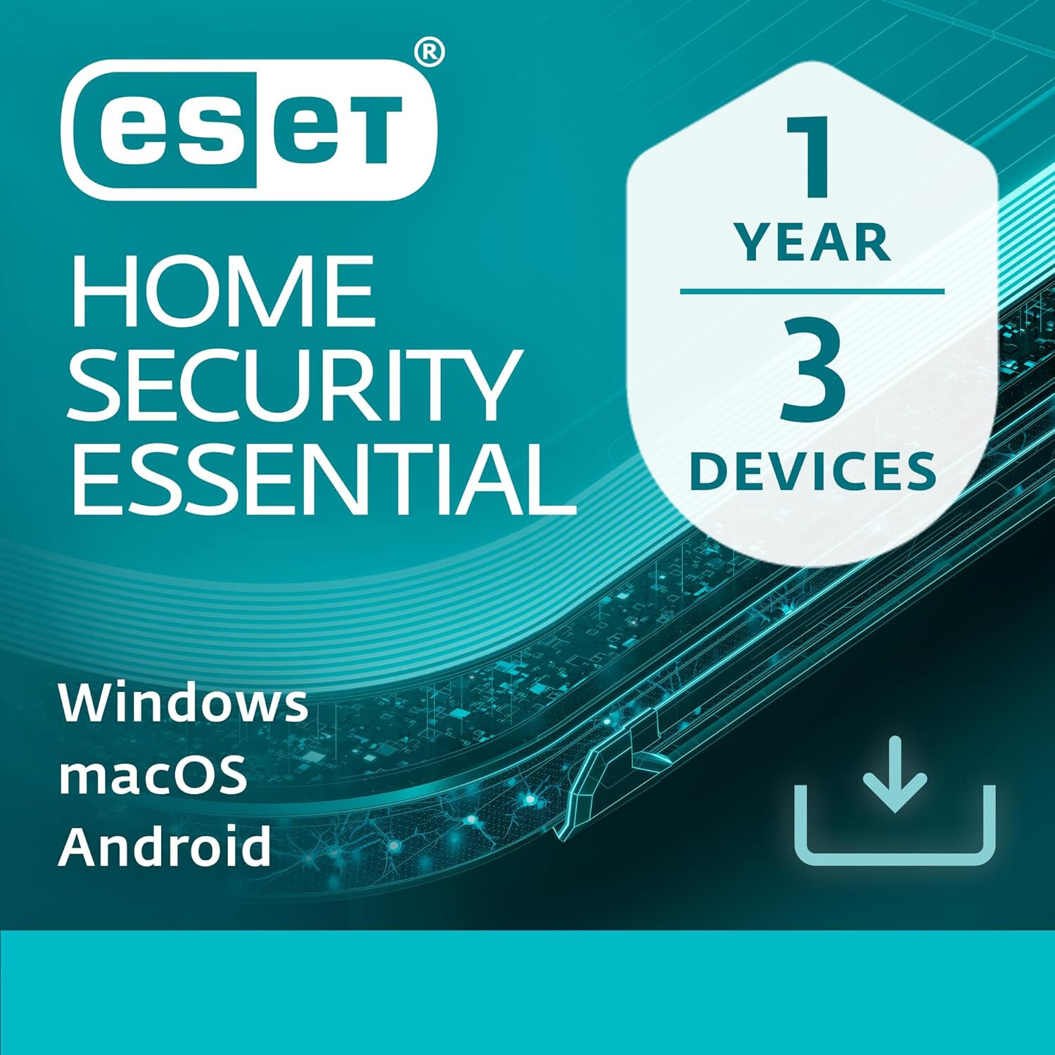 ESET HOME SECURITY ESSENTIAL ANTIVIRUS 2025 3 DEVICE 1 YEAR PC MAC ANDROID EMAIL