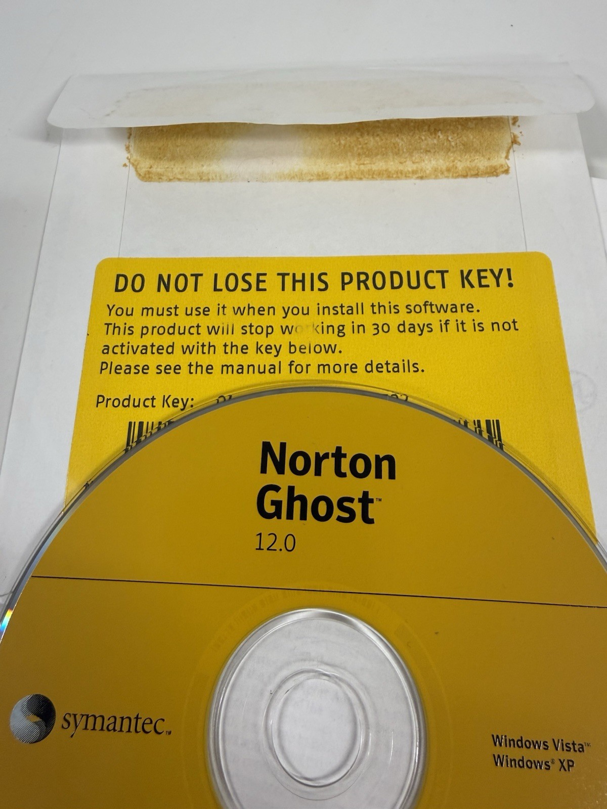 Symantec Norton Ghost 12.0 Product Key User Guide Instructions Windows Vista XP