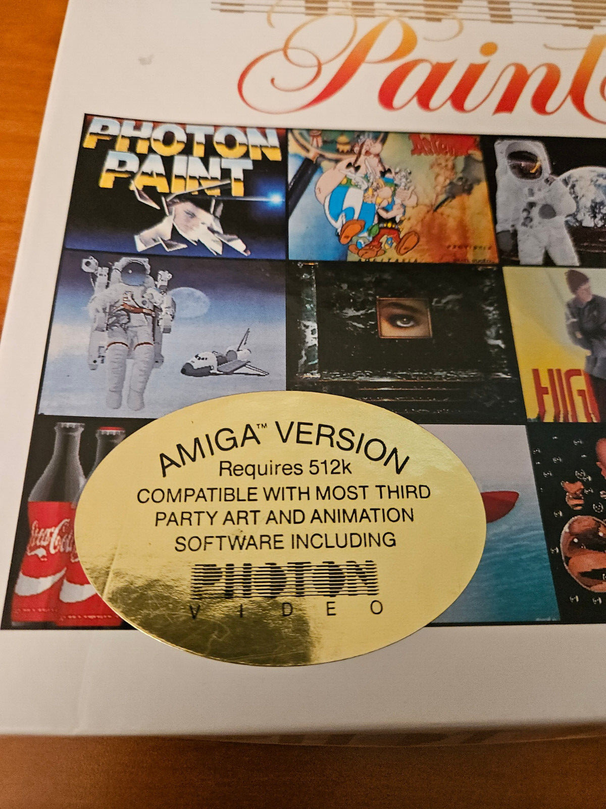 PHOTON PAINT by micro illusions for the Amiga Computer – 512K required.