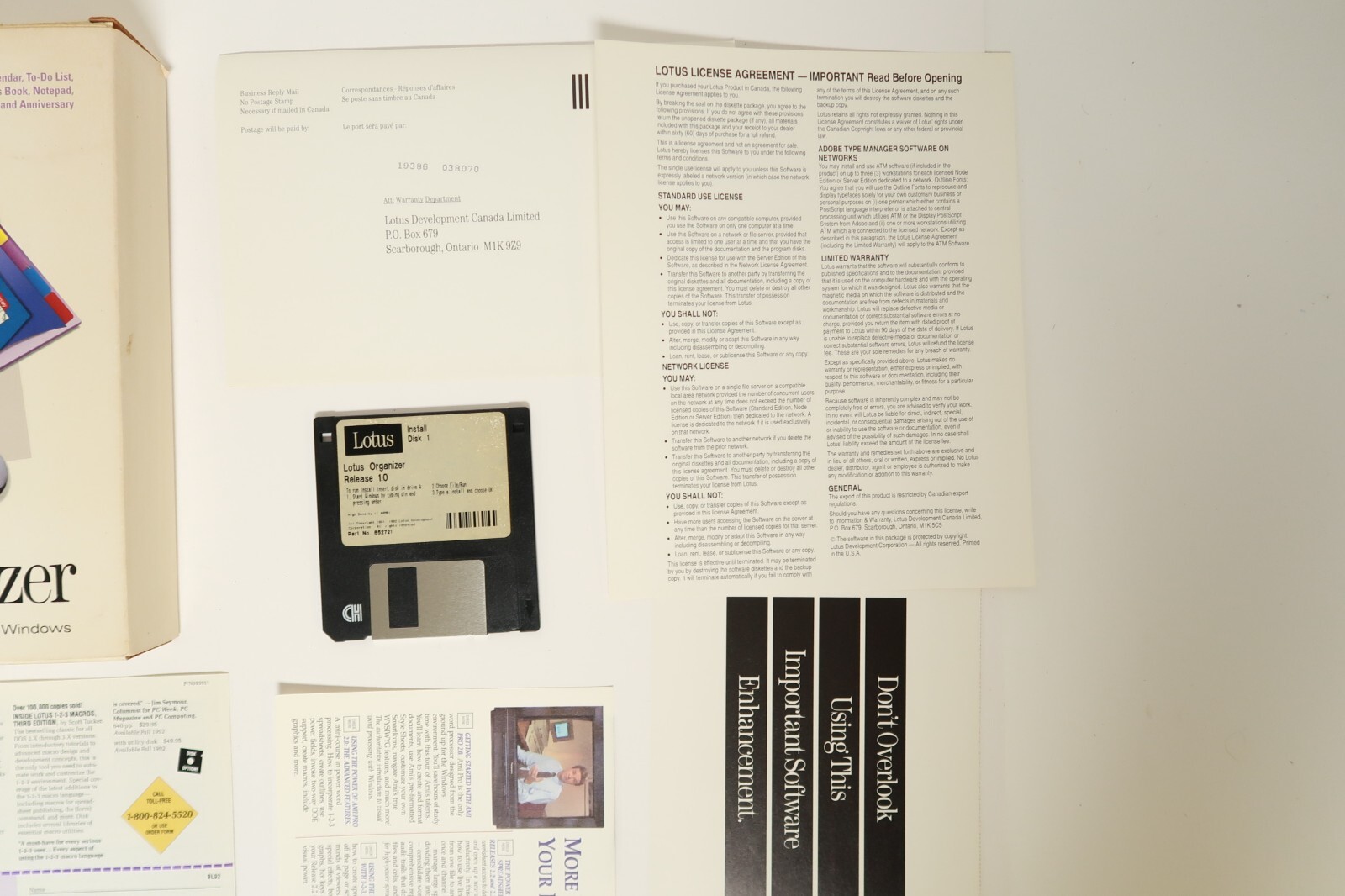 Lotus Organizer Vintage PC Computer Program Software 3.5″ Hard Disk 1992