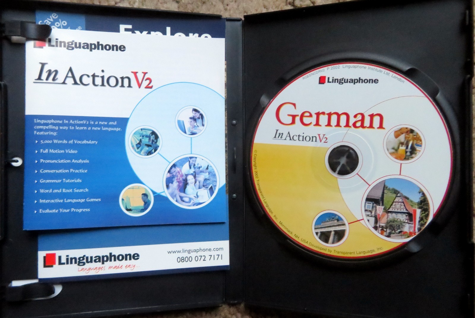 GERMAN IN ACTION V2 – Linguaphone – CD-ROM – Windows / Mac