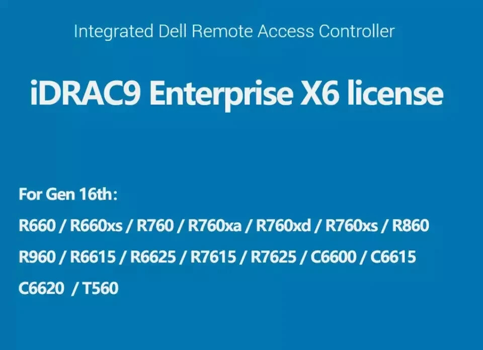 IDRAC7/8/9 Enterprise License Permanent idrac for PowerEdge 12th 13th 14th 15th