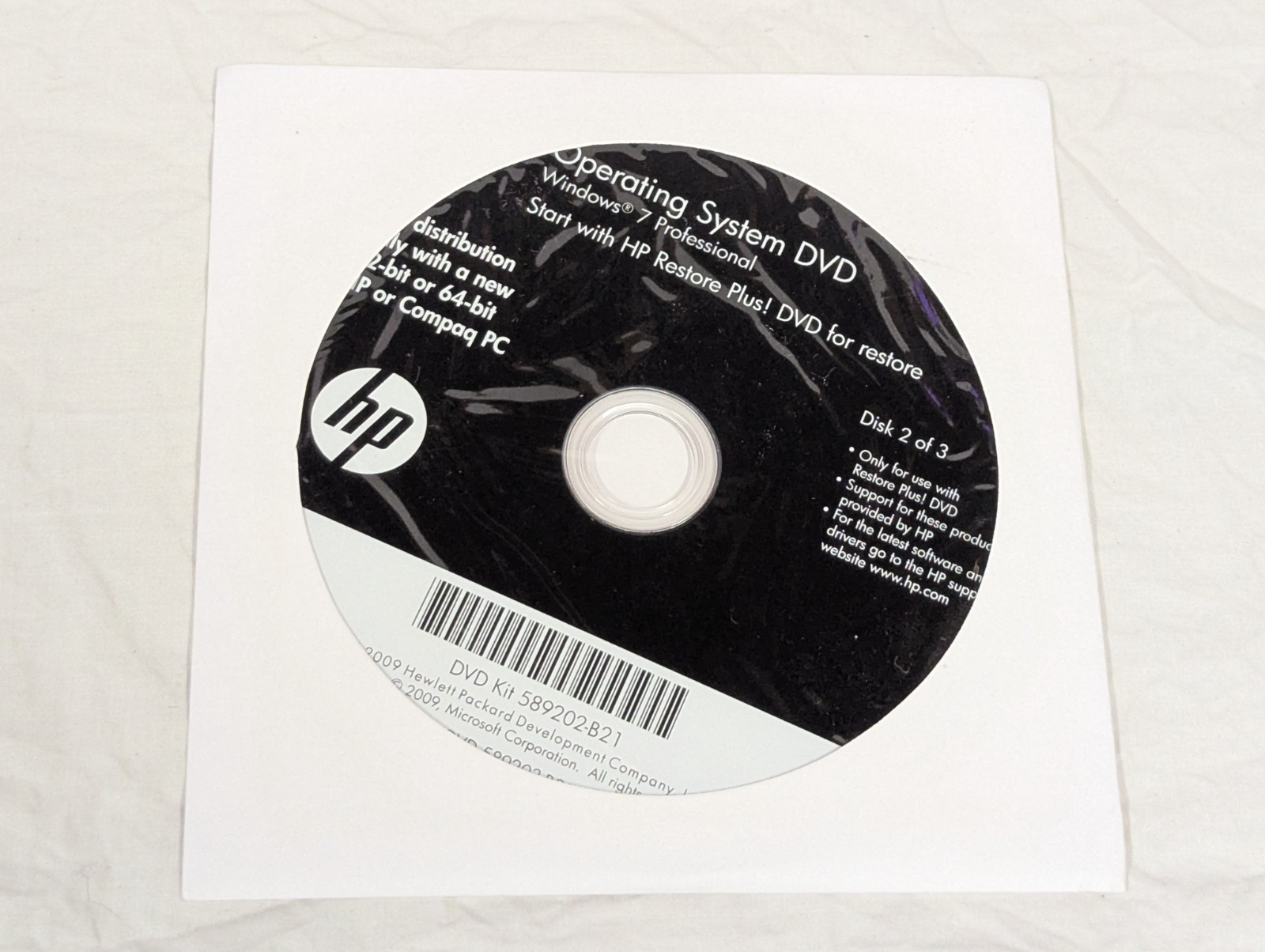 ⭐️⭐️⭐️⭐️⭐️HP Operating System WIndows 7 Professional DVD Disc 2 B21