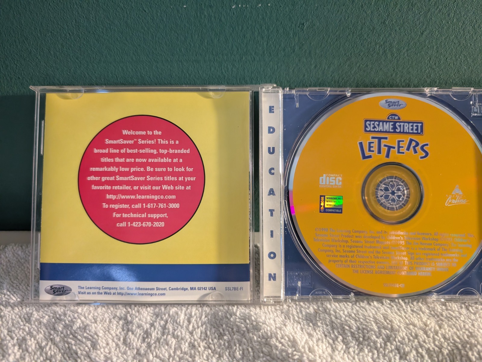 The Learning Company Sesame Street Letters Early Learning CD Windows 3.1/95/98