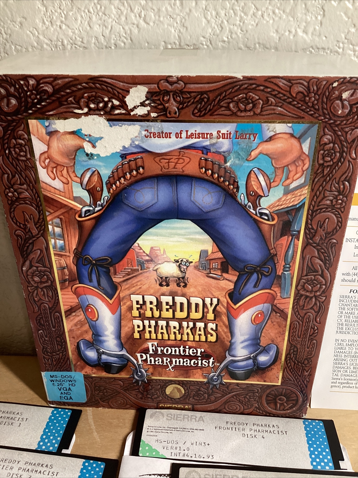Freddy Pharkas Frontier Pharmacist Big Box MS DOS 5.25 Sierra (1993)